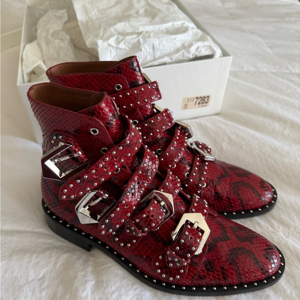 Givenchy Ankle Boots. Red Python. New - Picture 2 of 6